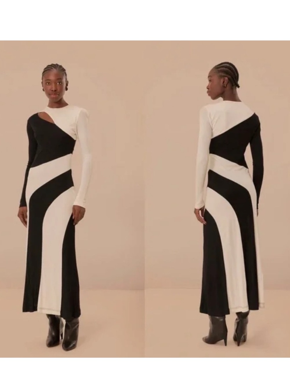 FARM Rio Cut-Out Long Sleeve Midi Dress Size XS